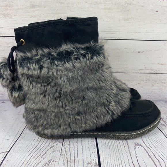 Qupid Faux Fur Boots Black Size 7.5 - Picture 4 of 10